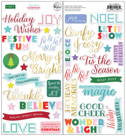 Pinkfresh Studio Very Merry Christmas by Paige Evans - Chipboard Titles