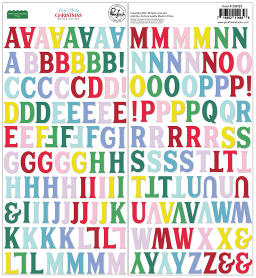 Pinkfresh Studio Very Merry Christmas by Paige Evans - Puffy Alpha Stickers