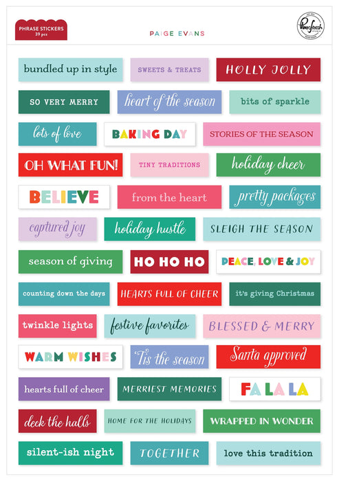 Pinkfresh Studio Very Merry Christmas by Paige Evans - Phrase Stickers