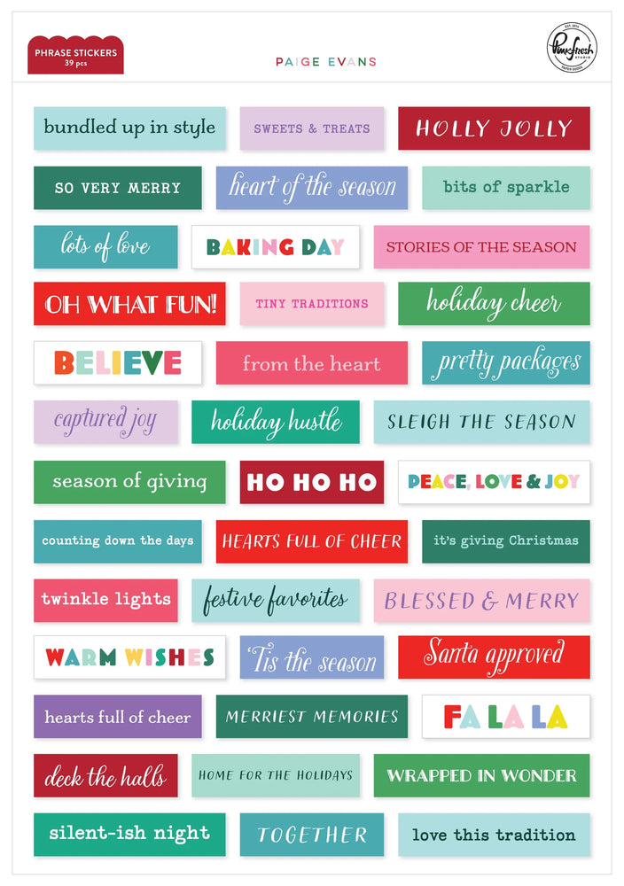Pinkfresh Studio Very Merry Christmas by Paige Evans - Phrase Stickers