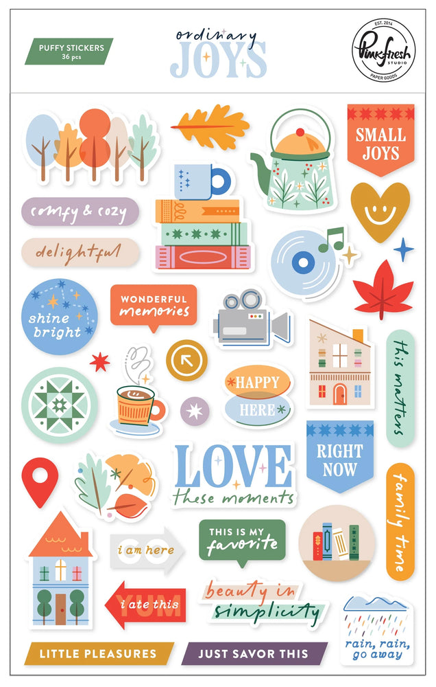 Pinkfresh Studio Ordinary Joys - Puffy Stickers