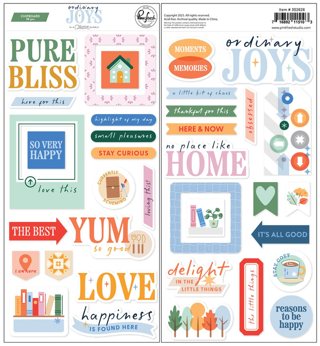 Pinkfresh Studio Ordinary Joys - Chipboard Stickers