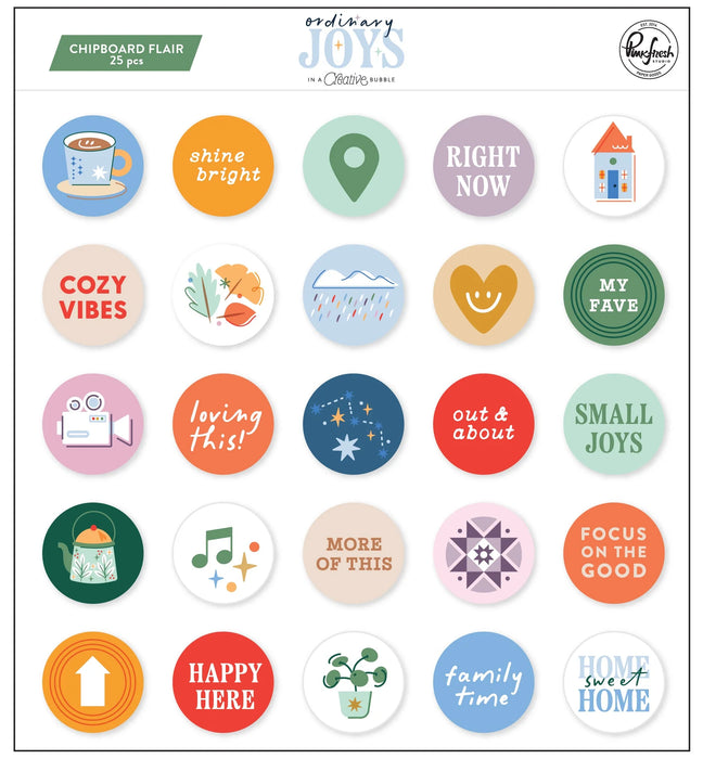 Pinkfresh Studio Ordinary Joys - Chipboard Flair