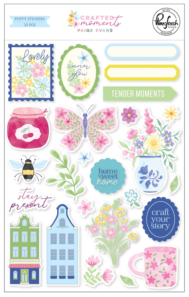 Pinkfresh Studio Crafted Moments by Paige Evans - Puffy Stickers