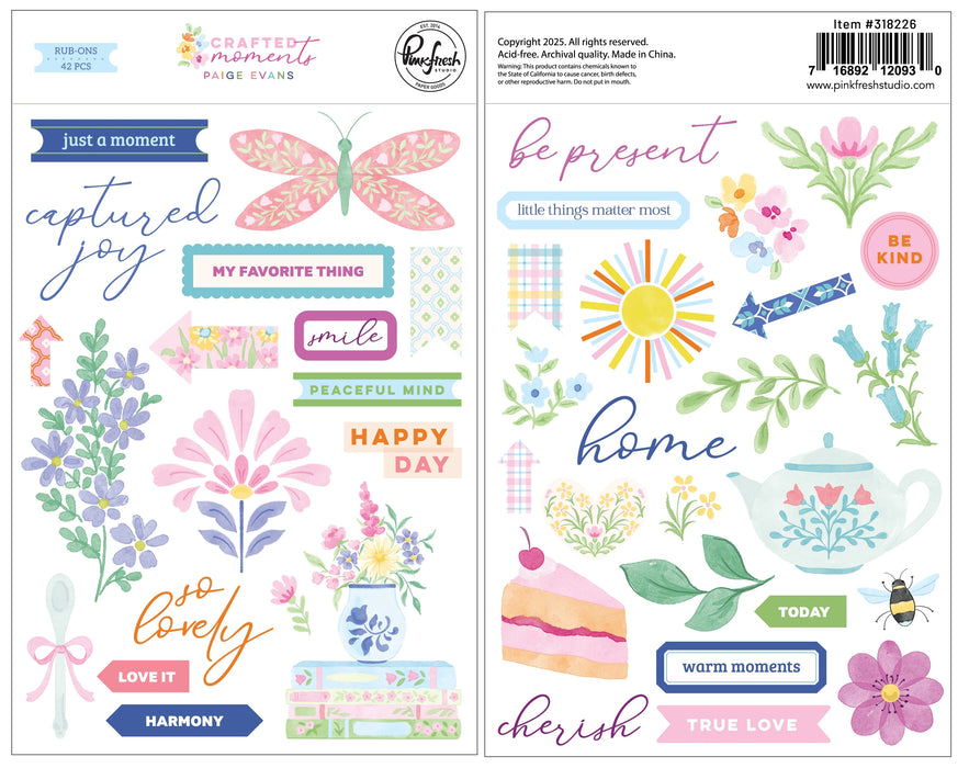 Pinkfresh Studio Crafted Moments by Paige Evans - Rub-Ons