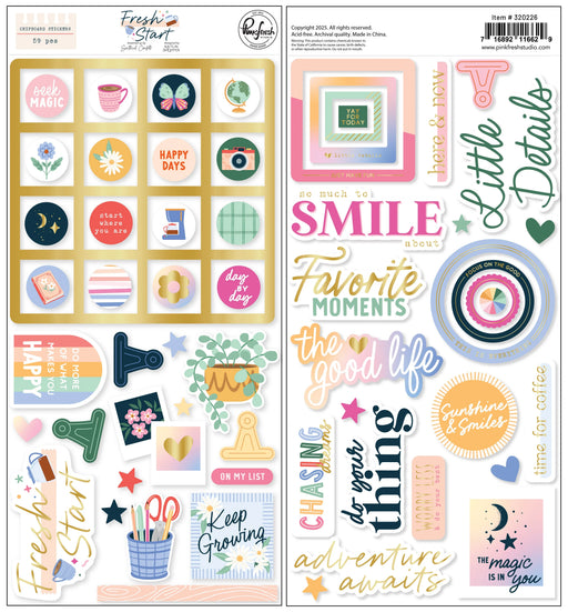 Pinkfresh Studio Fresh Start - Chipboard Stickers