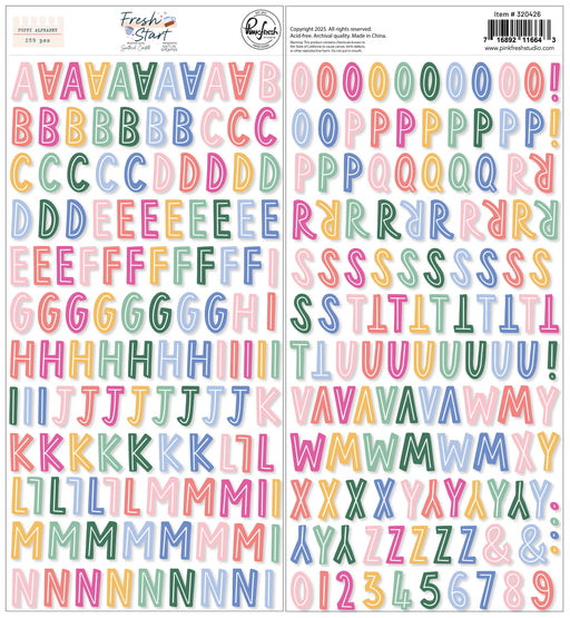 Pinkfresh Studio Fresh Start - Puffy Alpha Stickers