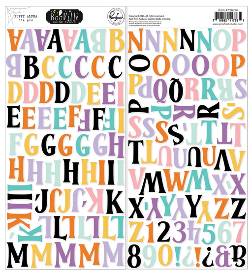 Pinkfresh Studio BooVille by Paige Evans - Puffy Alpha Stickers