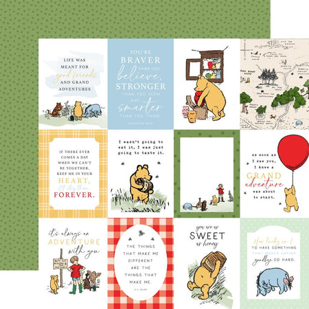 Echo Park Winnie The Pooh - 3x4 Journaling Cards