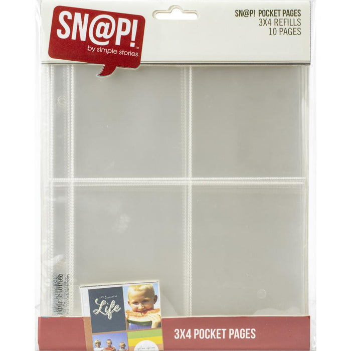 Simple Stories Sn@p - Page Protectors 3x4 Refill Pack