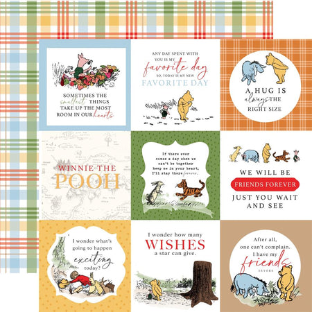 Echo Park Winnie The Pooh - 4x4 Journaling Cards