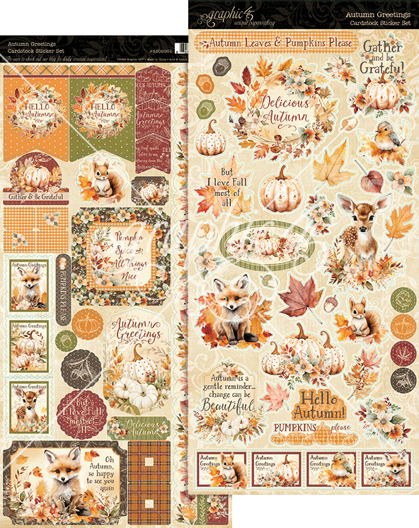 Graphic 45 Autumn Greetings - Sticker Set