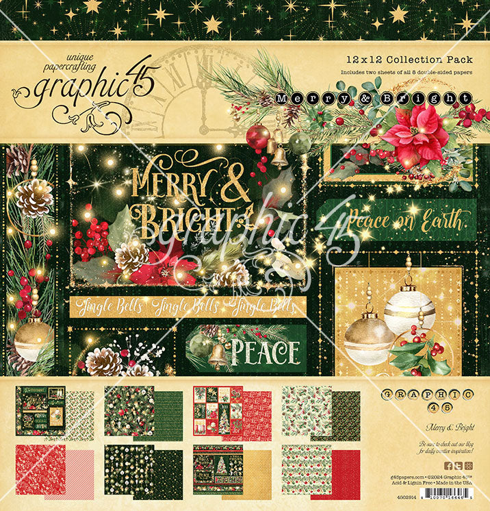 Graphic 45 Merry & Bright - 12x12 Collection Pack