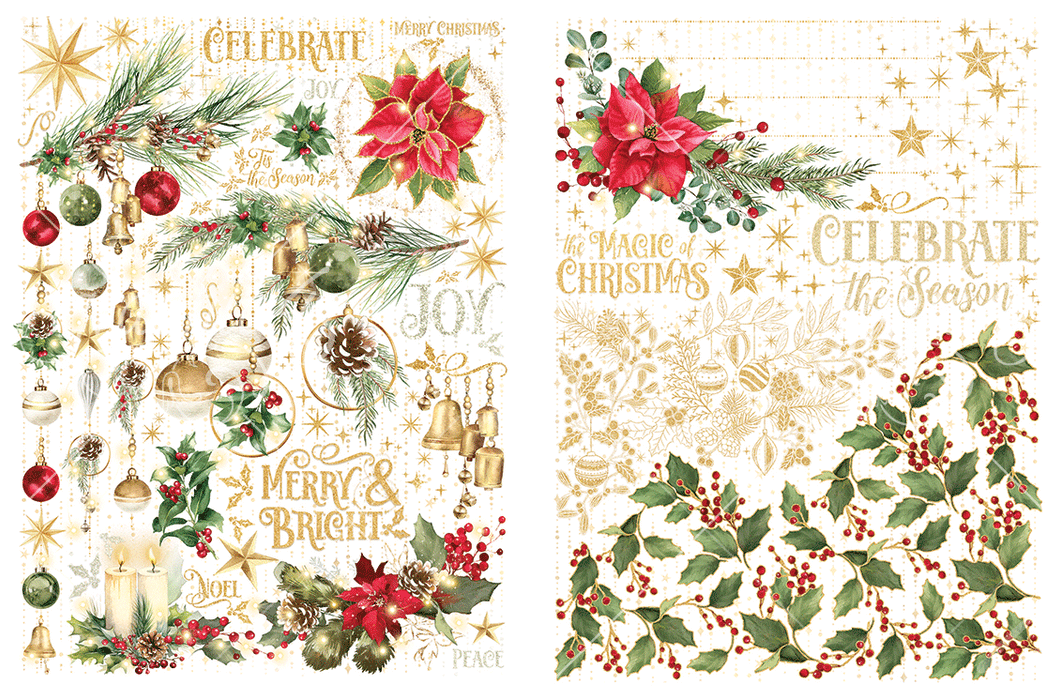 Graphic 45 Merry & Bright - Rub-On Transfers