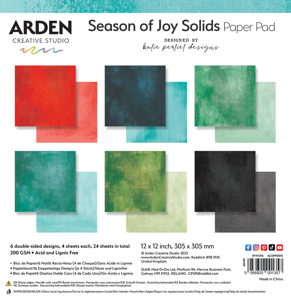 Arden Creative Studio Season Of Joy - 12x12 Solids Collection Paper Pad