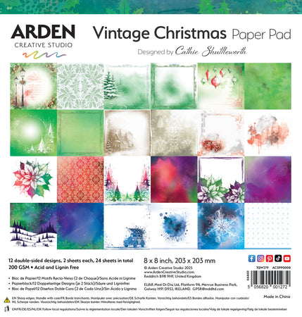 Arden Creative Studio Vintage Christmas - 8x8 Paper Pad