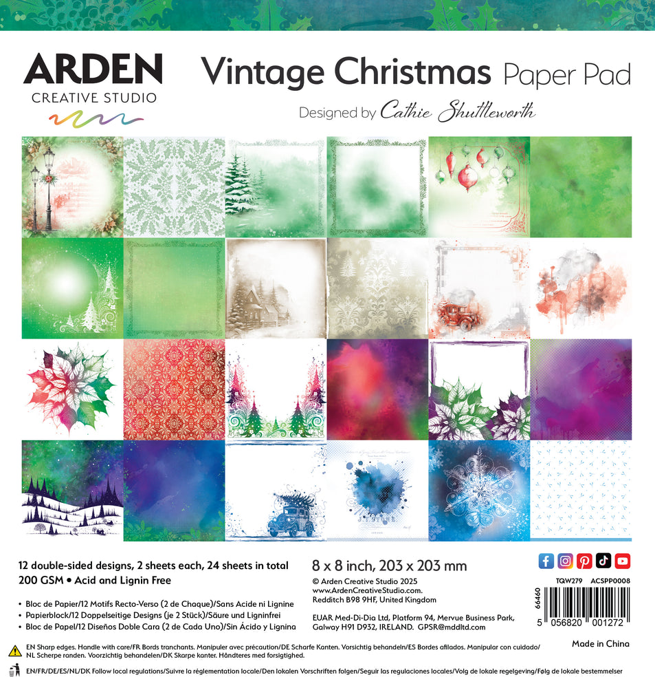 Arden Creative Studio Vintage Christmas - 8x8 Paper Pad