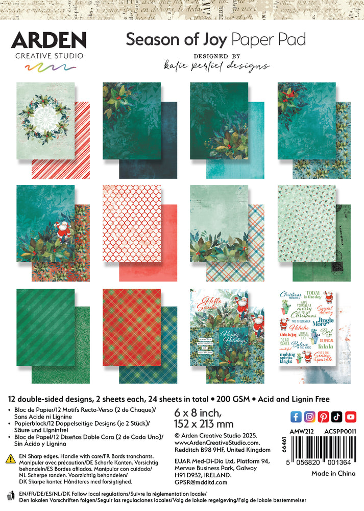 Arden Creative Studio Season Of Joy - 6x8 Paper Pad