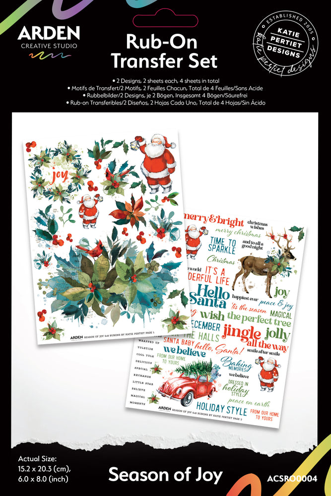 Arden Creative Studio Season Of Joy - Rub-On Transfer Set