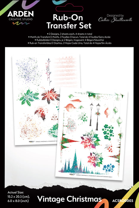 Arden Creative Studio Vintage Christmas - Rub-On Transfer Set