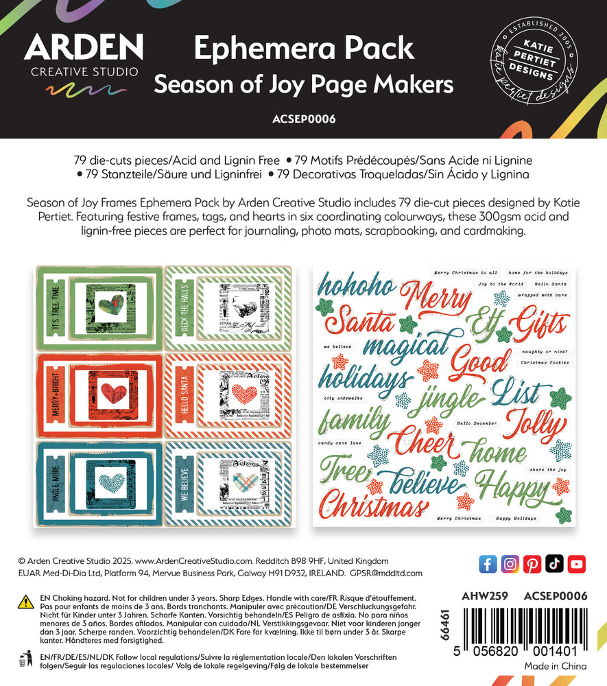 Arden Creative Studio Season Of Joy - Page Makers Ephemera Pack