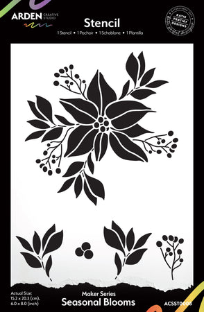 Arden Creative Studio Season Of Joy - Seasonal Blooms 6x8 Stencil