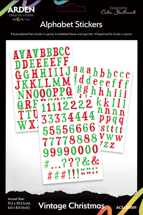 Arden Creative Studio Vintage Christmas - Alphabet Stickers