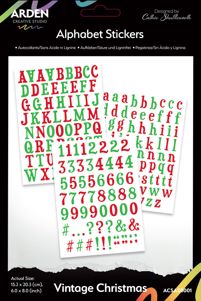 Arden Creative Studio Vintage Christmas - Alphabet Stickers