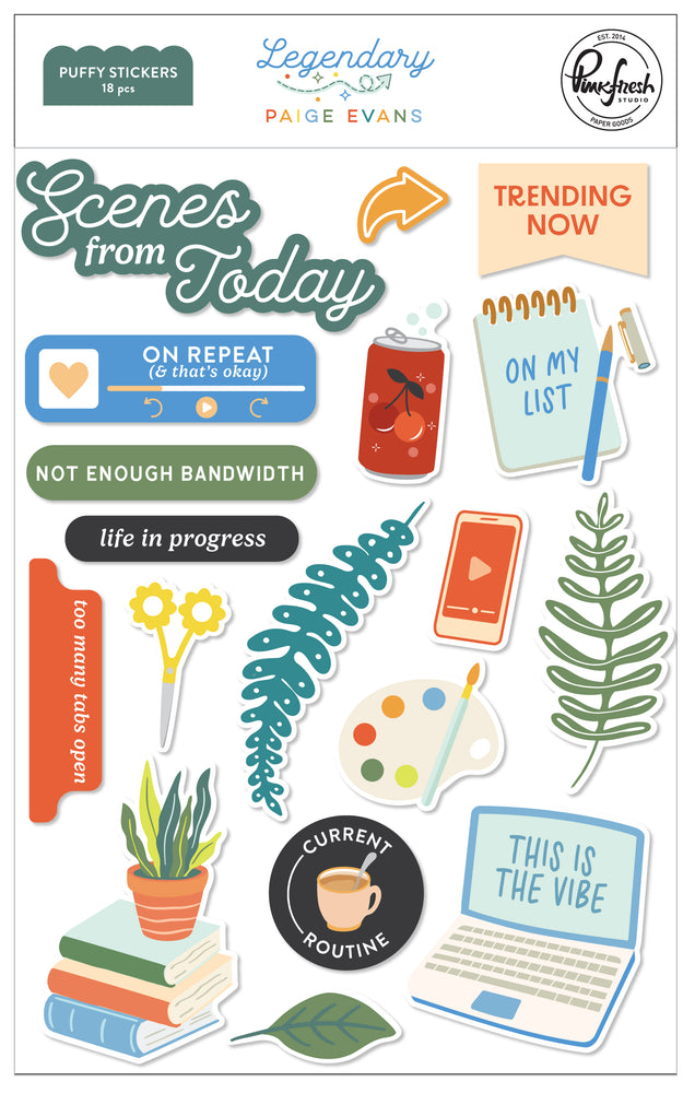 Pinkfresh Studio Legendary by Paige Evans - Puffy Stickers