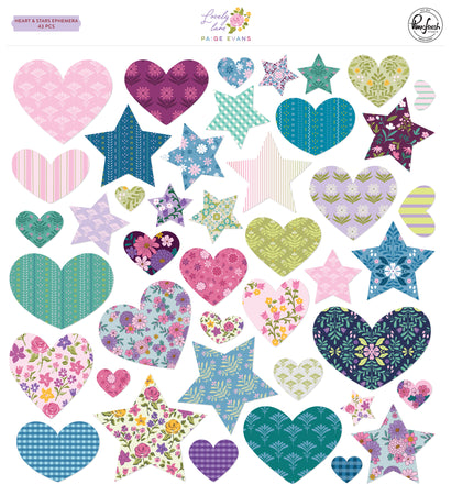 Pinkfresh Studio Lovely Lane by Paige Evans - Hearts & Stars Ephemera