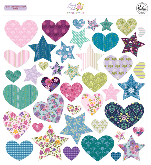 Pinkfresh Studio Lovely Lane by Paige Evans - Hearts & Stars Ephemera