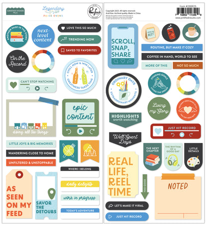 Pinkfresh Studio Legendary by Paige Evans - Cardstock Stickers