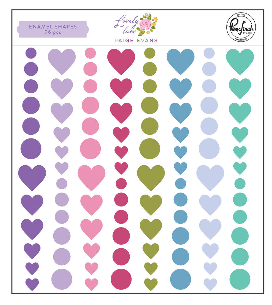 Pinkfresh Studio Lovely Lane by Paige Evans - Enamel Shapes