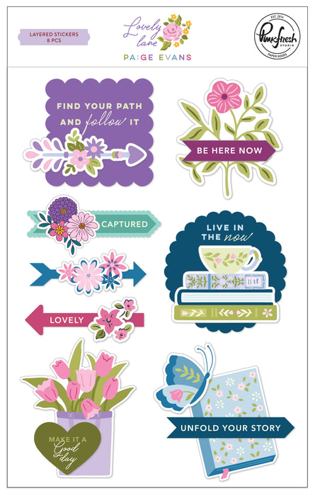 Pinkfresh Studio Lovely Lane by Paige Evans - Layered Stickers