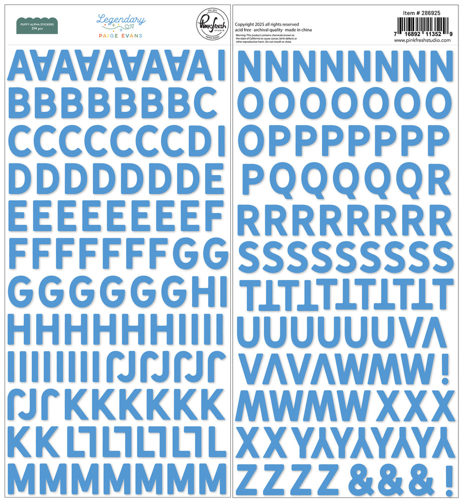 Pinkfresh Studio Legendary by Paige Evans - Puffy Alphas