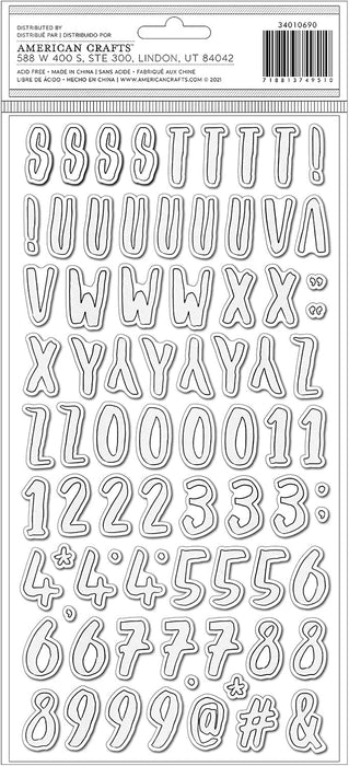 American Crafts Vicki Boutin Fernwood - Chipboard Alpha Thickers