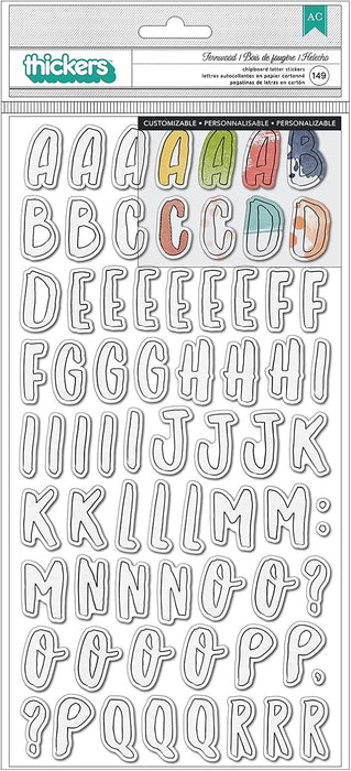 American Crafts Vicki Boutin Fernwood - Chipboard Alpha Thickers