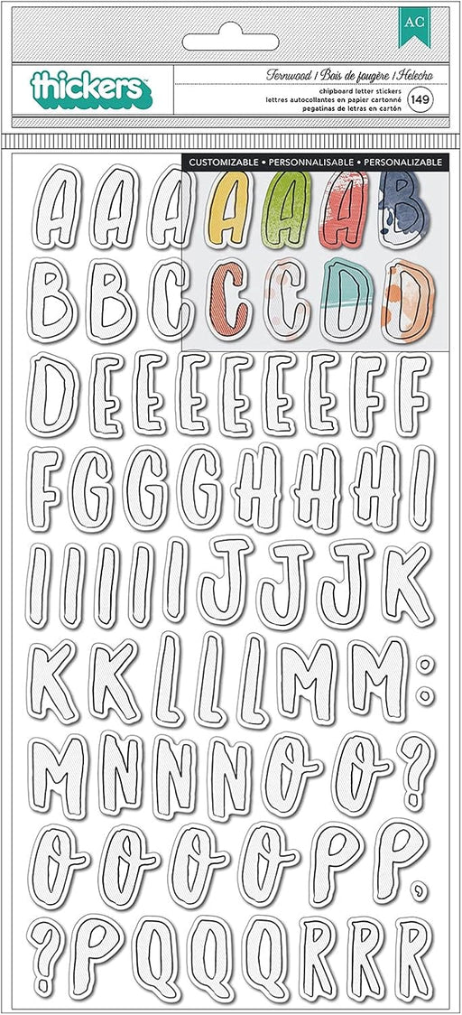 American Crafts Vicki Boutin Fernwood - Chipboard Alpha Thickers