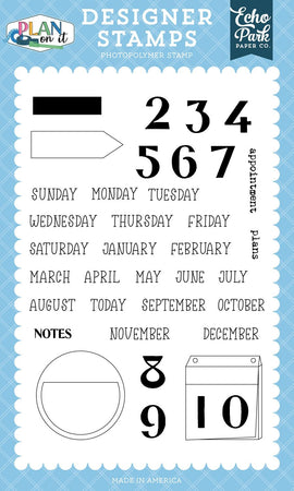 Echo Park Plan On It - Calendar Memo Stamps