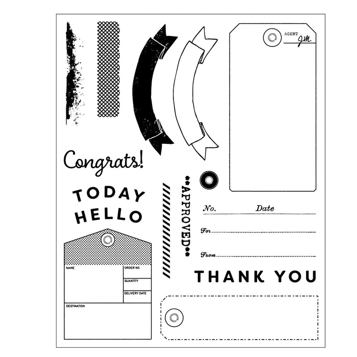 Sizzix Framelits with Stamp Set by 49 & Market - Tag It