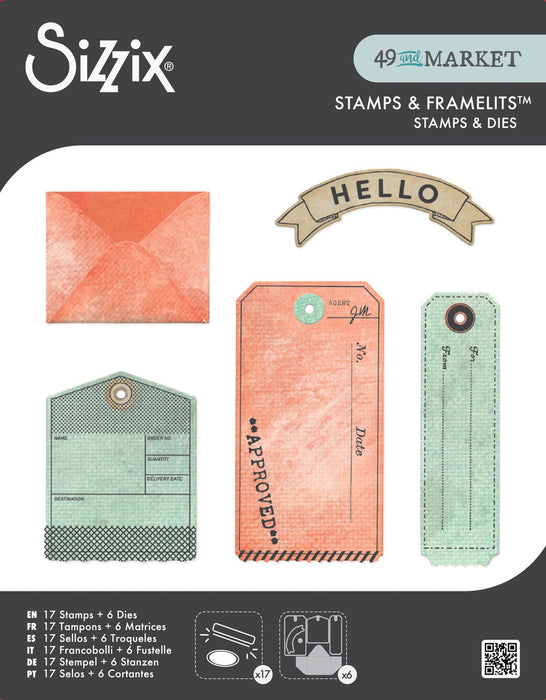 Sizzix Framelits with Stamp Set by 49 & Market - Tag It