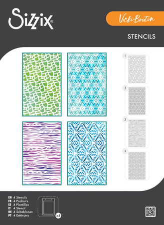 Sizzix A6 Stencils - Background Textures by Vicki Boutin