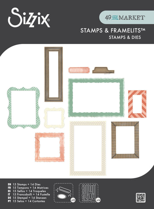 Sizzix Framelits with Stamp Set by 49 & Market - Build A Frame
