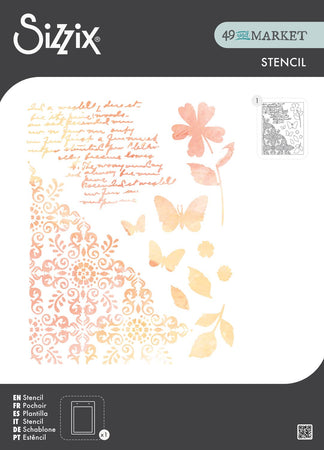 Sizzix A4 Stencil by 49 & Market & Vicki Boutin - Petal Play
