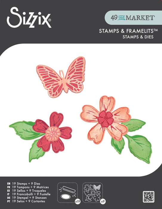 Sizzix Framelits with Stamp Set by 49 & Market - Sweet Sprigs