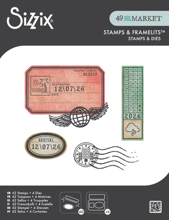 Sizzix Framelits with Stamp Set by 49 & Market - Globetrotters Mark