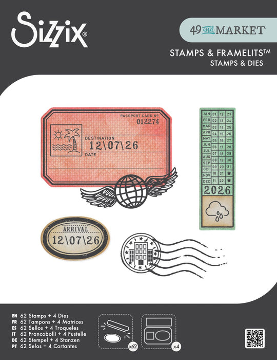 Sizzix Framelits with Stamp Set by 49 & Market - Globetrotters Mark