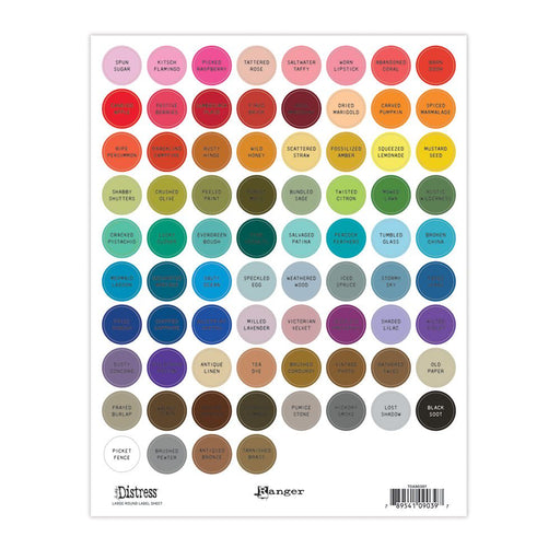 Tim Holtz Distress Ink Pad Round Labels - Black