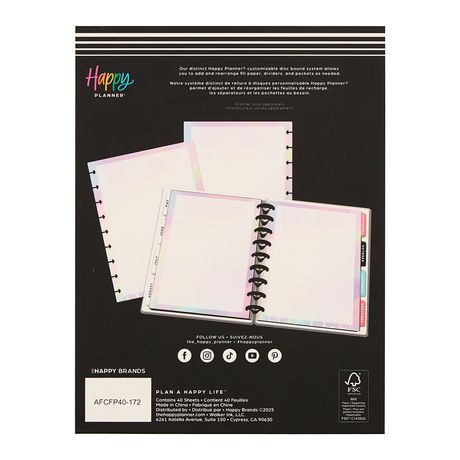 Me & My Big Ideas Happy Planner - Prism And Pearl Classic Fill Paper
