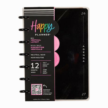 Me & My Big Ideas Happy Planner - Neutral Noir Mini Planner 12 Month Jul 26 - Jun 27